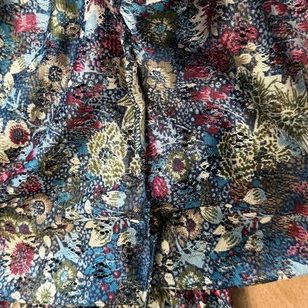 Vintage Batwing Sleeve Floral Midi Dress Women’s Size 9/10 Runs Smaller - Picture 3 of 7